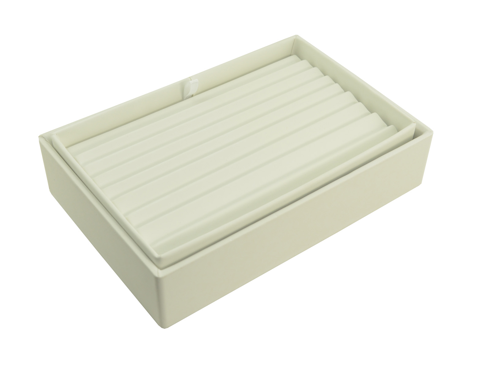 White Leatherette Bracelet 8 Slot Display Tray *Clearance*